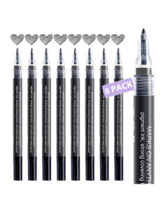 Bolígrafo de Pintura AKARUED 0.7mm Negro - Paquete de 8