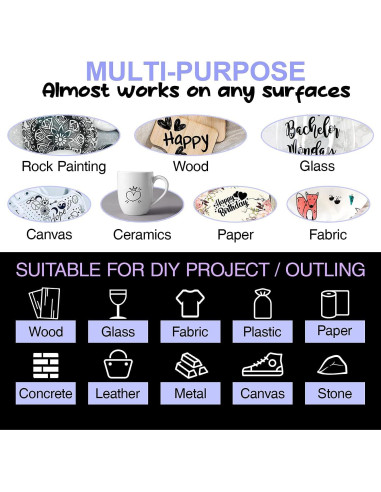 Bolígrafo de Pintura AKARUED 0.7mm Negro - Paquete de 8