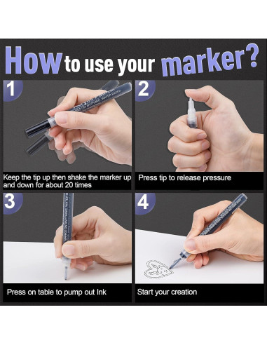 Bolígrafo de Pintura AKARUED 0.7mm Negro - Paquete de 8