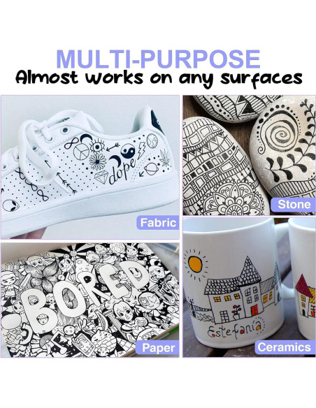 Bolígrafo de Pintura AKARUED 0.7mm Negro - Paquete de 8