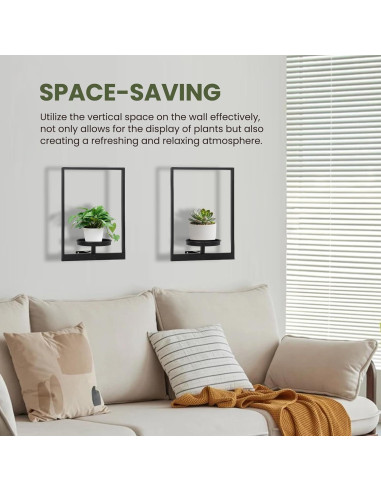 Soporte de Planta de Pared Storenization - Juego de 2 Metal 15.7cm