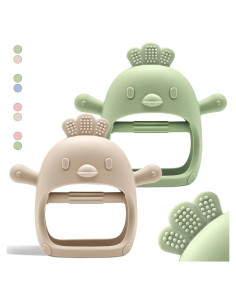 Teether de Silicona Komfy LilLove Beige y Verde 0-12 Meses