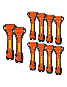 Paquete de 10 Martillos de Seguridad Nomiou con Cortador y Rompedor