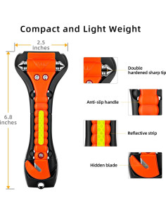 Paquete de 10 Martillos de Seguridad Nomiou con Cortador y Rompedor 2