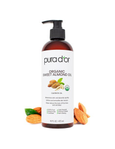 Aceite de Almendra Dulce Orgánico PURA D'OR 473ml - Hidratante No Graso