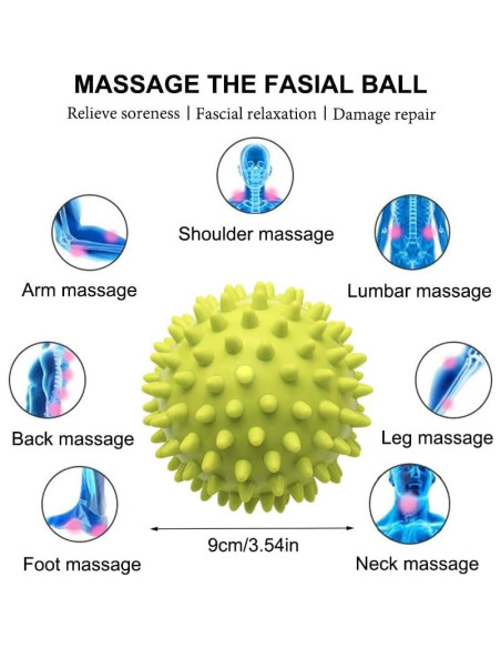 Bola de Masaje AKOAK 8.5cm PVC Verde Neón para Relajación