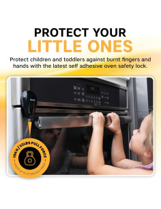 BeeGo Cerradura de Seguridad para Horno Negro - Adhesivo 3M VHB 2