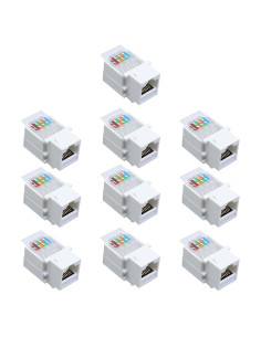 Adaptador Keystone RJ45 Antrader Cat5e/Cat6 Paquete de 10 Unidades