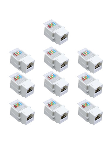Adaptador Keystone RJ45 Antrader Cat5e/Cat6 Paquete de 10 Unidades