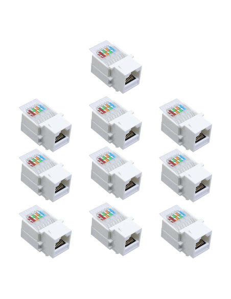 Adaptador Keystone RJ45 Antrader Cat5e/Cat6 Paquete de 10 Unidades