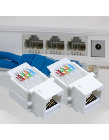Adaptador Keystone RJ45 Antrader Cat5e/Cat6 Paquete de 10 Unidades