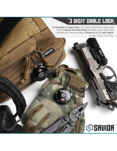 Cerradura de Combinación TSA Savior Equipment Cable 1 Pack 2