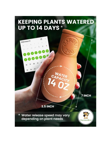 Olla de Riego de Terracota Gardenbro 14 oz para Plantas