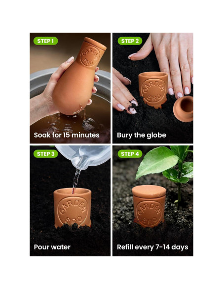 Olla de Riego de Terracota Gardenbro 14 oz para Plantas