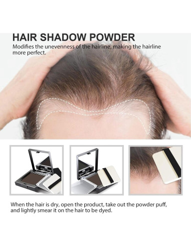 Polvo Sombra para Cabello eAmaze 12g Negro - Retoque Raíces Canosas