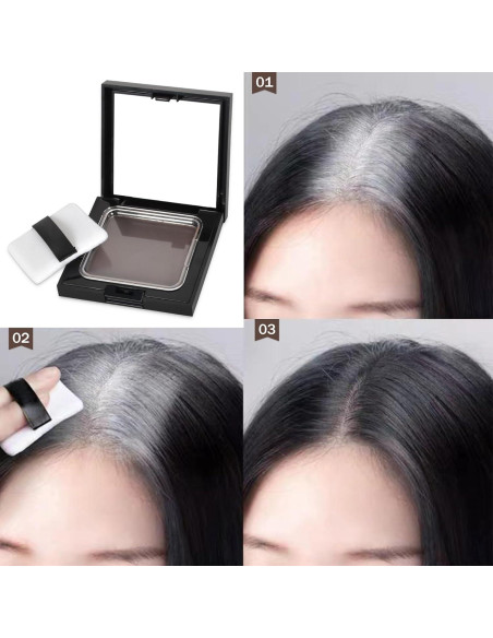 Polvo Sombra para Cabello eAmaze 12g Negro - Retoque Raíces Canosas