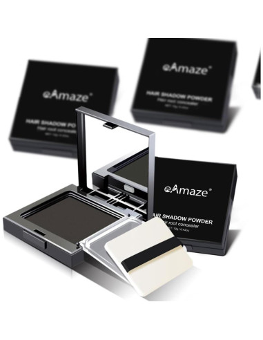 Polvo Sombra para Cabello eAmaze 12g Negro - Retoque Raíces Canosas