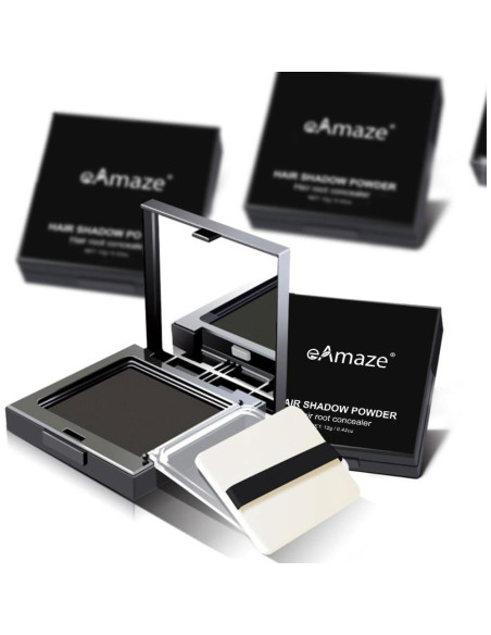 Polvo Sombra para Cabello eAmaze 12g Negro - Retoque Raíces Canosas