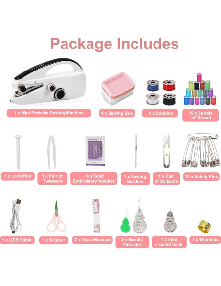 Máquina de Coser Portátil CRYSNATM Kit de Costura A