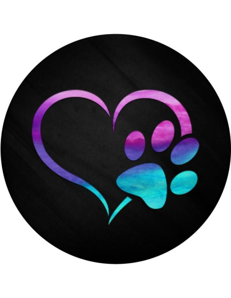 Agarre para Teléfono PopSockets Corazón Huella Perro Púrpura