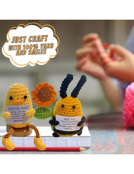 Juego de Regalo de Crochet Pato y Abeja - Apoyo Emocional