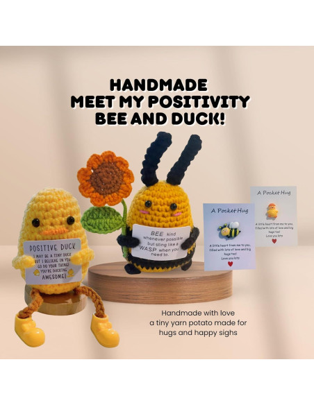 Juego de Regalo de Crochet Pato y Abeja - Apoyo Emocional
