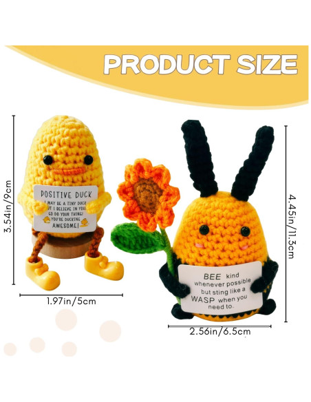 Juego de Regalo de Crochet Pato y Abeja - Apoyo Emocional