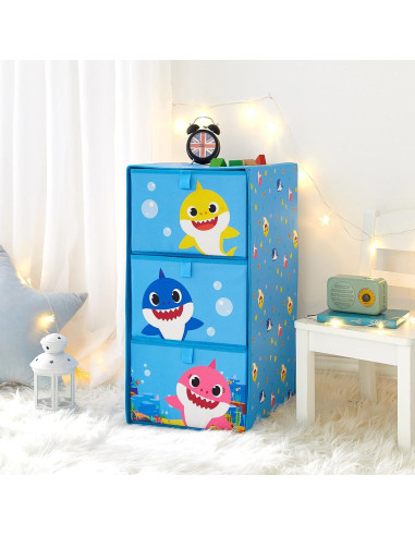 Organizador de Almacenamiento Baby Shark Idea Nuova 3 Cajones