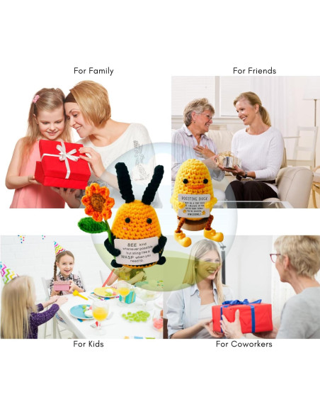 Juego de Regalo de Crochet Pato y Abeja - Apoyo Emocional