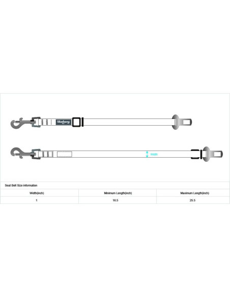 Correa de Seguridad para Perro Blueberry Pet Ajustable 2.54 cm Correa de Seguridad para Perro Blueberry Pet Ajustable 2.54 cm