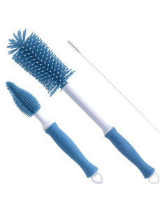 Set de Cepillos de Silicona Auerllcy para Botellas 3 Piezas