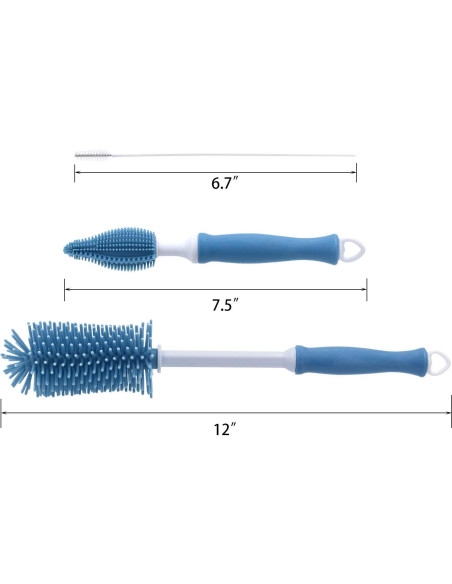 Set de Cepillos de Silicona Auerllcy para Botellas 3 Piezas