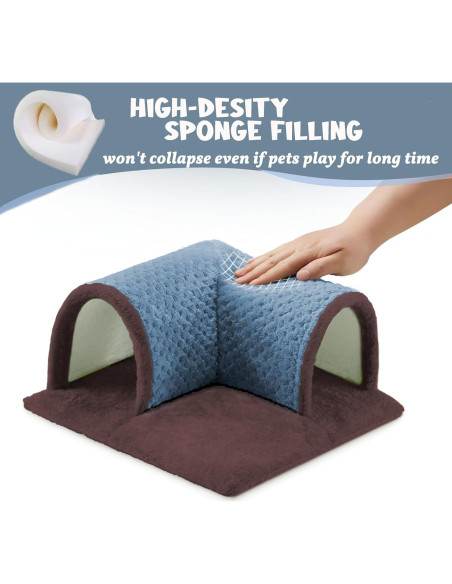 Túnel Escondite para Cobayas Jevnd - Cama Suave Azul 34cm