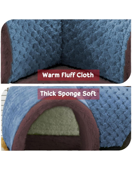 Túnel Escondite para Cobayas Jevnd - Cama Suave Azul 34cm