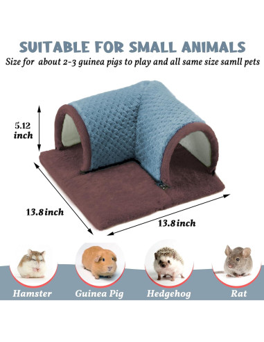 Túnel Escondite para Cobayas Jevnd - Cama Suave Azul 34cm