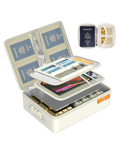 Caja de Documentos a Prueba de Fuego Grothery Beige 5200F