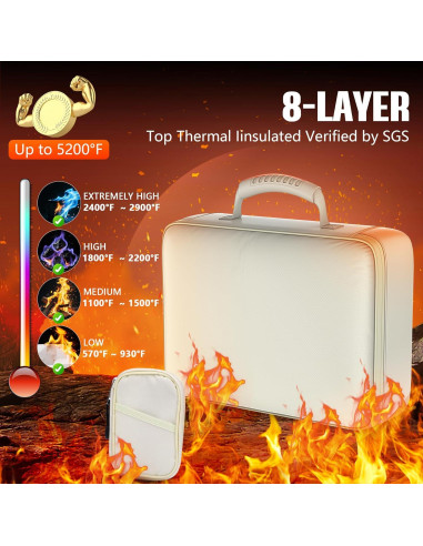 Caja de Documentos a Prueba de Fuego Grothery Beige 5200F