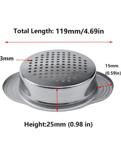 Colador de Acero Inoxidable Antrader 11.68 cm Drenaje Rápido 2