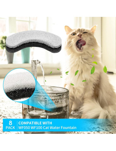 Filtros de Agua para Gatos MyfatBOSS WF050 WF100 - 8 Piezas