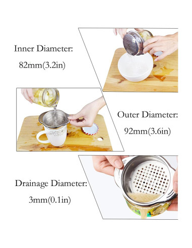 Colador de Acero Inoxidable Antrader 11.68 cm Drenaje Rápido