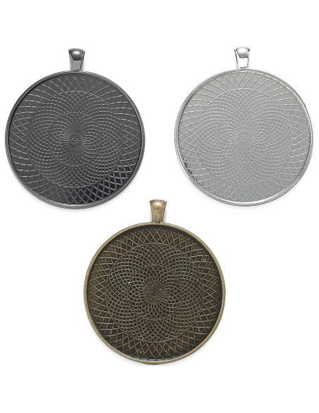 10 Piezas Base Colgante Redondo 50mm Bronce SHUNAE Joyería DIY