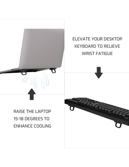 Soporte Plegable para Laptop Tofun Negro - Elevador Teclado