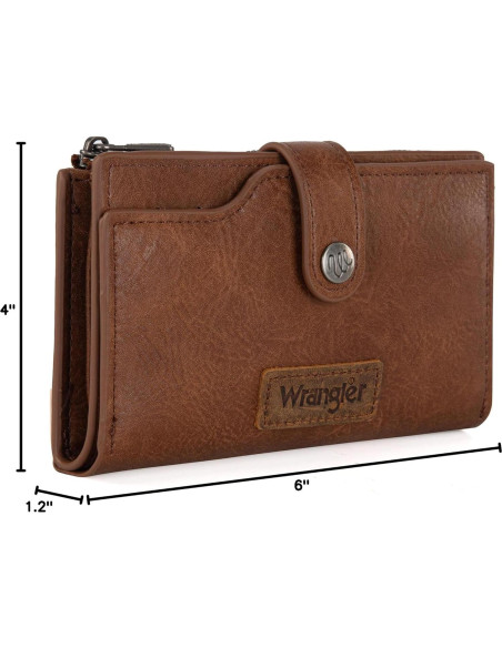 Billetera Bifold Slim Wrangler para Mujeres - Cuero Vegano