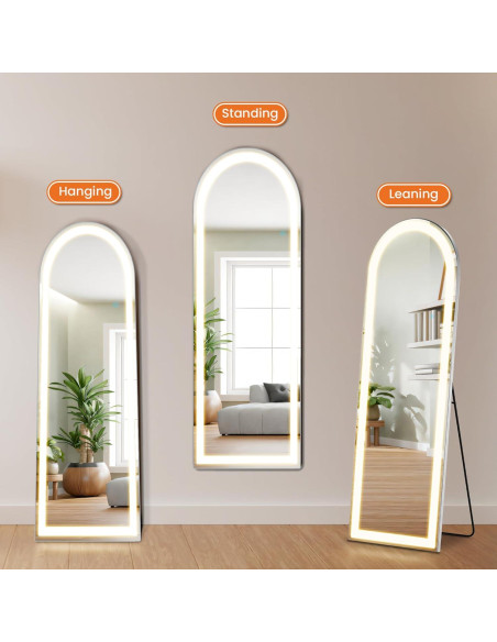 Espejo de Cuerpo Entero Elevon LED 160x50 cm con 3 Colores