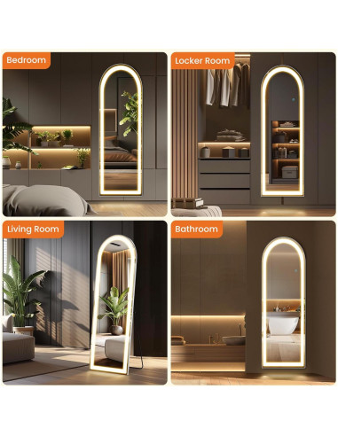 Espejo de Cuerpo Entero Elevon LED 160x50 cm con 3 Colores