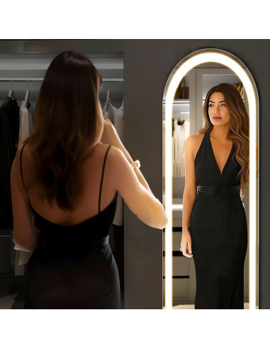 Espejo de Cuerpo Entero Elevon LED 160x50 cm con 3 Colores