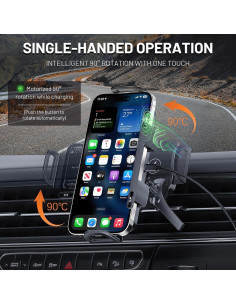 Soporte de Teléfono Móvil 2 en 1 MAROJEIF Cargador Rápido Negro 2