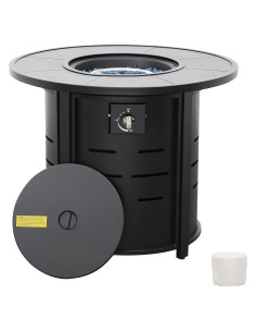 Mesa de Fuego Redonda Rattaner 76 cm 50000 BTU Gas Exterior