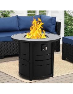 Mesa de Fuego Redonda Rattaner 76 cm 50000 BTU Gas Exterior 2