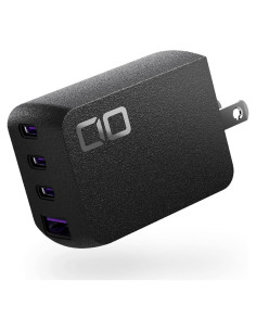 Cargador GaN CIO NovaPort 67W 4 Puertos USB-C y USB-A Negro